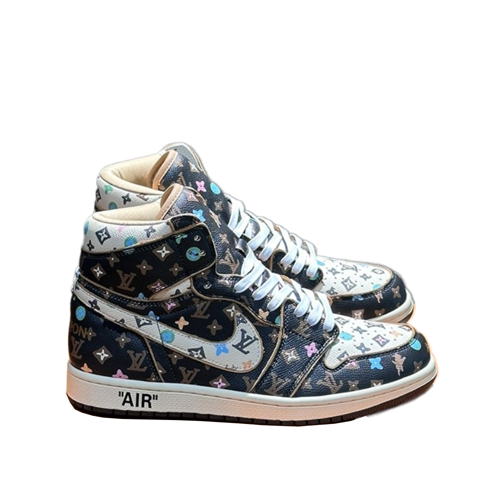 Louis Vuitton X Nike Co-Branded High Top Casual Mens Sneakers (Replica)