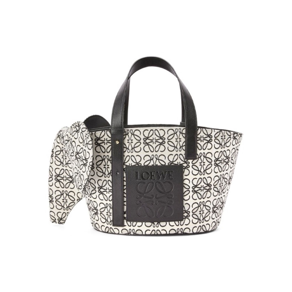 Loewe Basket Anagram Jacquard Fabric Patchwork Cowhide(Replica)