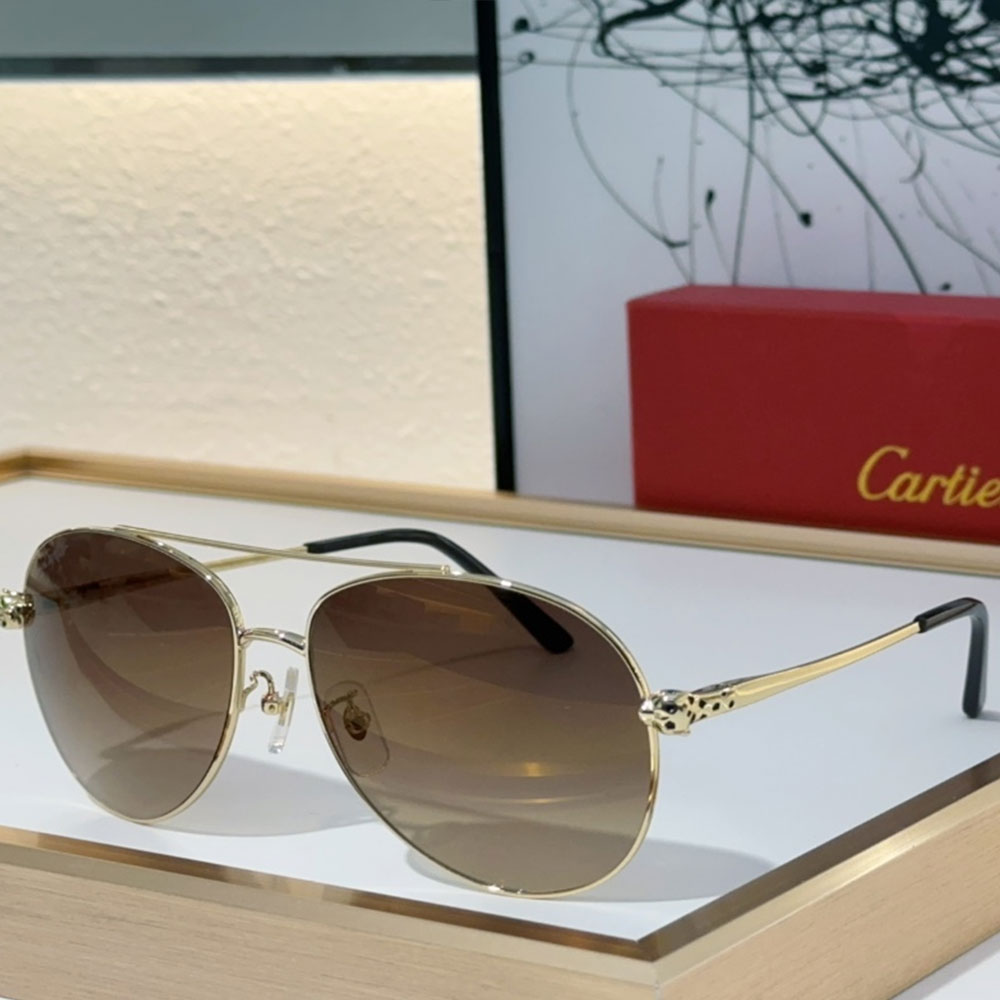 Cartier  Metal frame  Sunglasses Top quality （Replica）