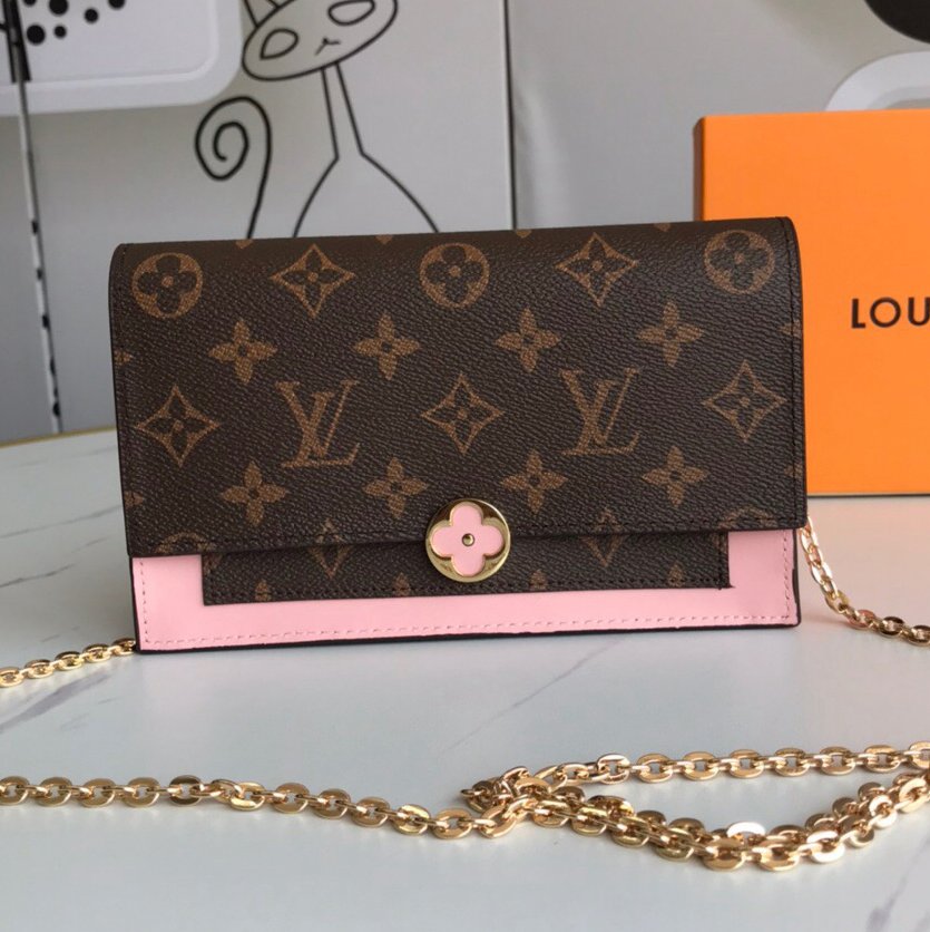 Louis Vuitton LV Flore Chain Wallet (Replica)