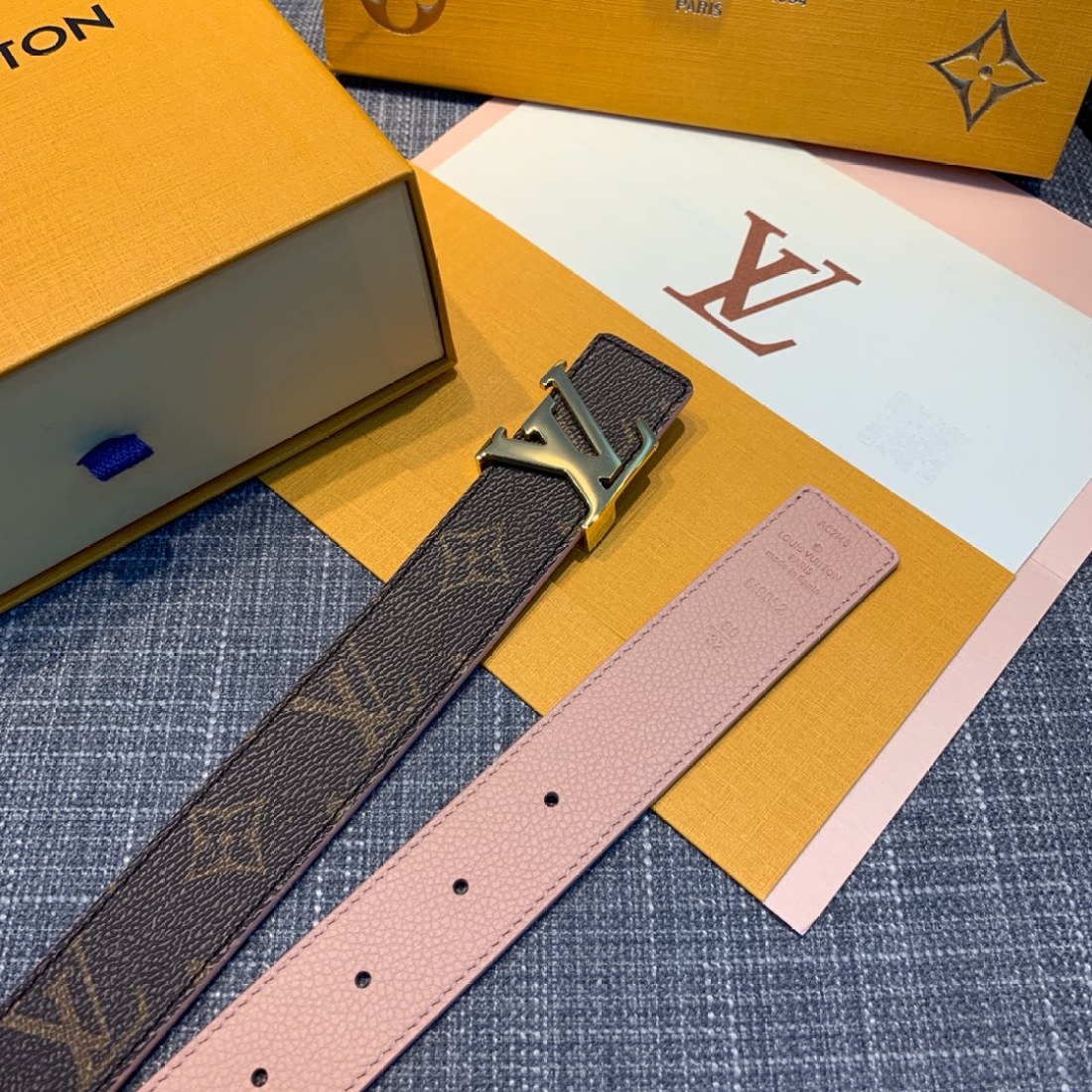Lv Litchi Pattern Women's Belt 30MM