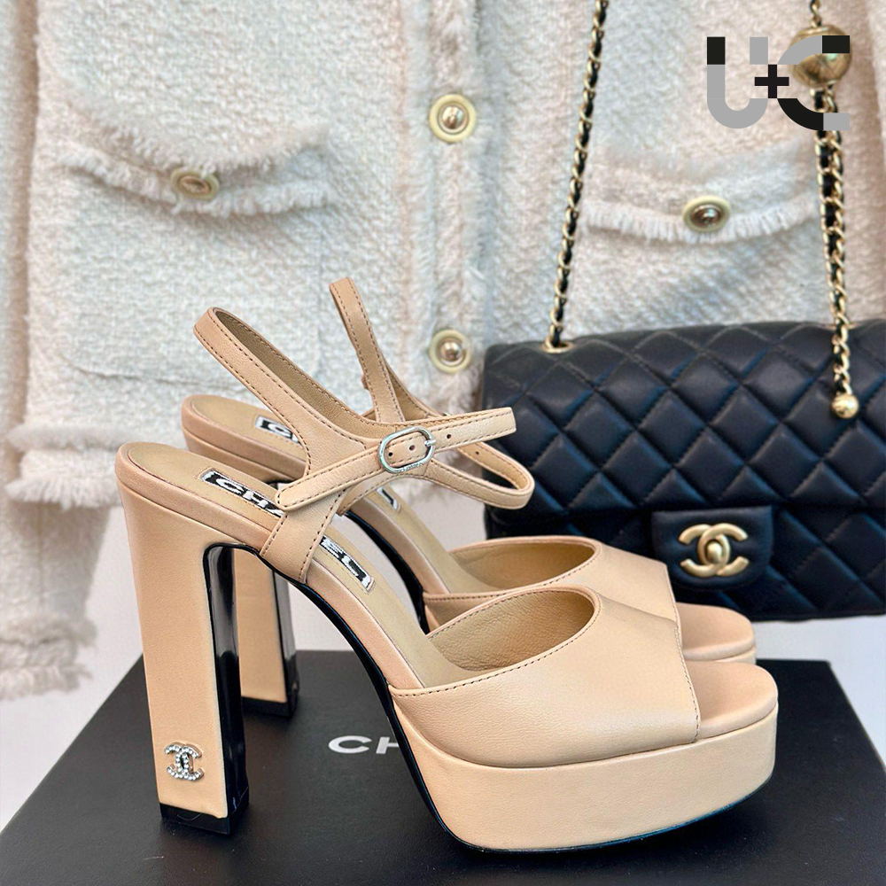 CHANEL Waterproof Platform Double C  12cm Heels (Replica)