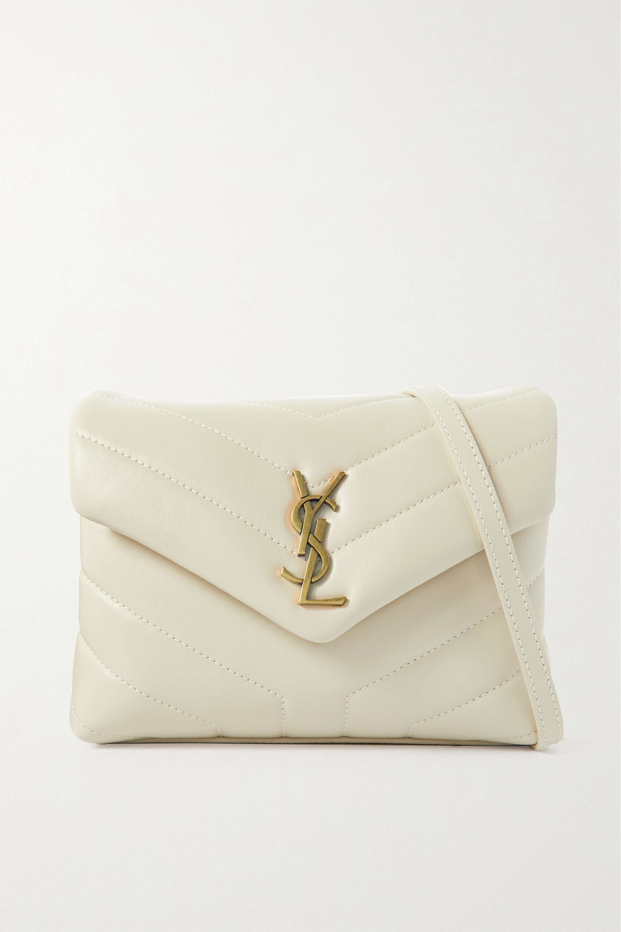 YSL SAINT LAURENT Loulou Toy quilted leather shoulder bag cream