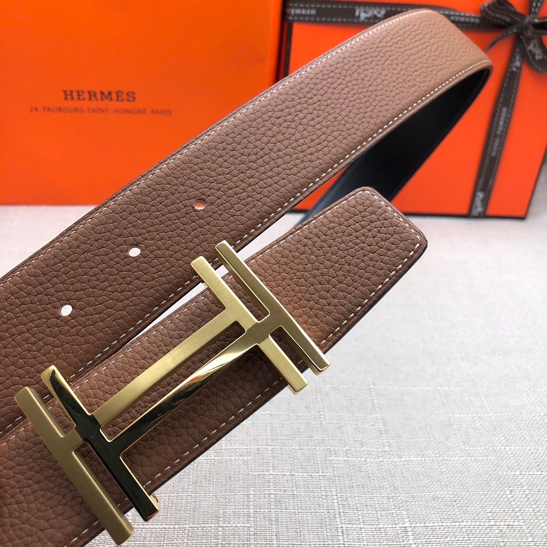 Hermes H Belt Buckle & Reversible Brown For Women, Women Belt 380MM