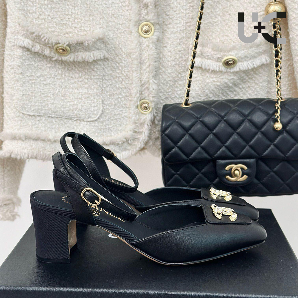 CHANEL Double C Calfskin Heels (Replica)