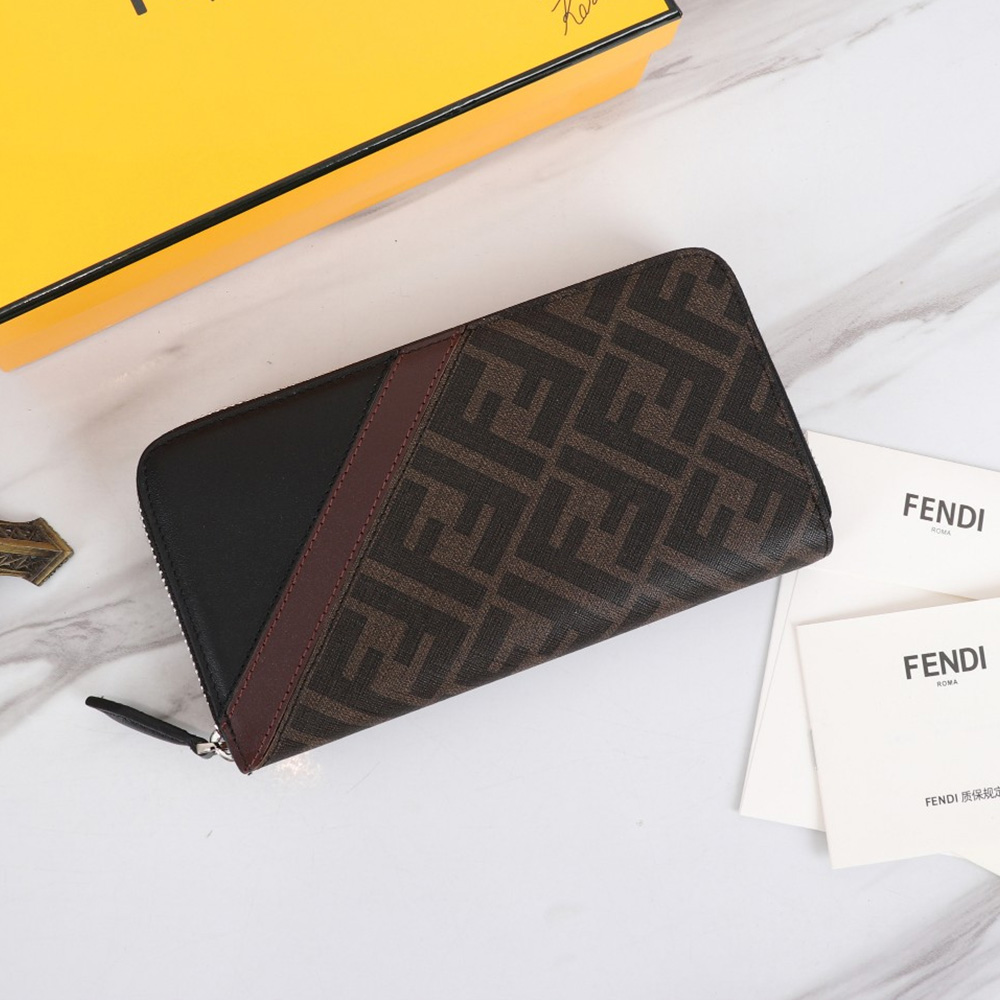 FENDI FF Printing Leather Wallte (Replica)