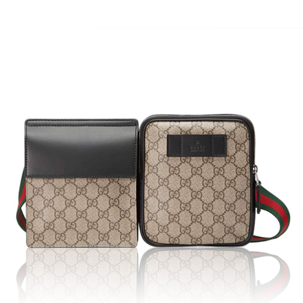 GUCCI Canvas & Leather Crossbody Waist Bag  (Replica)