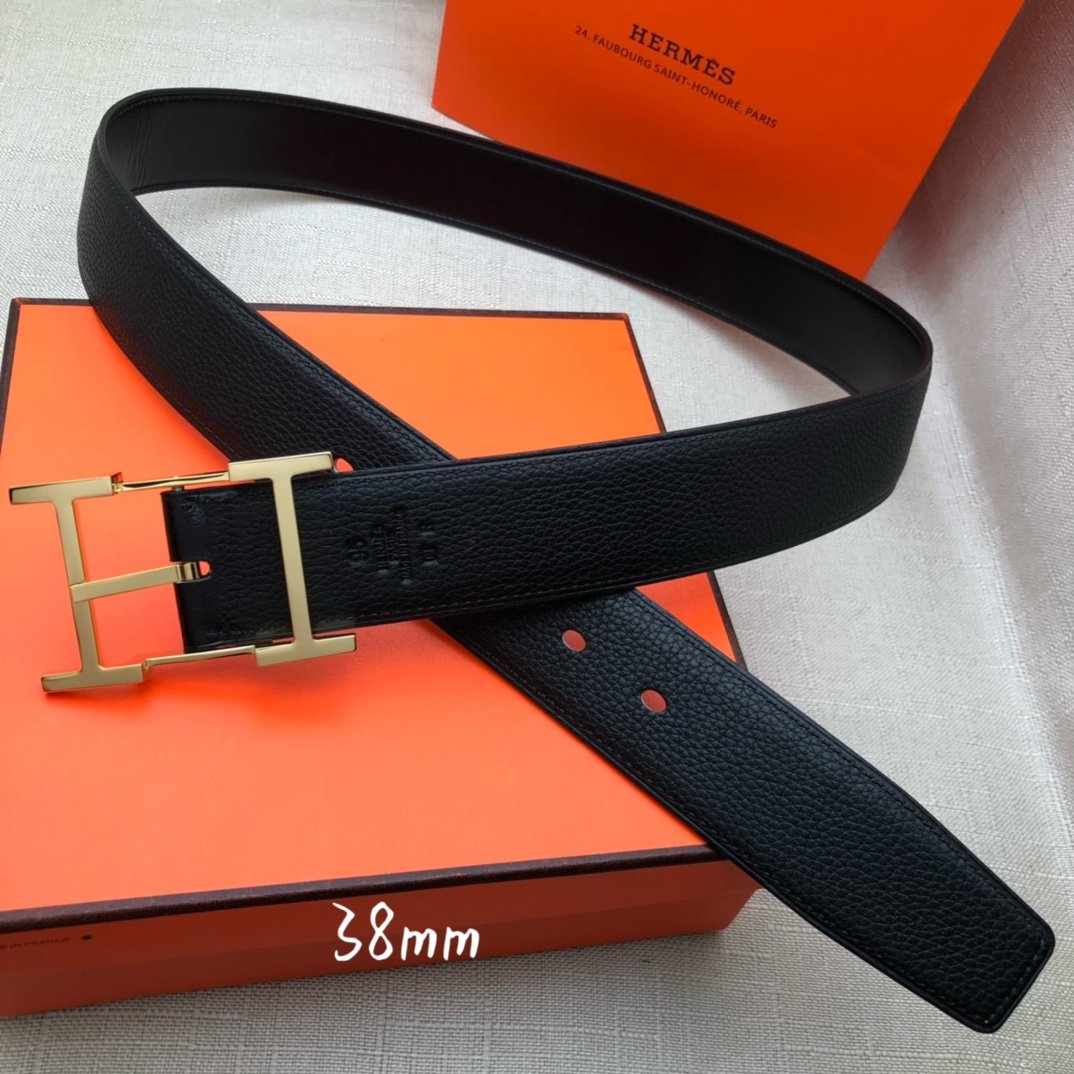 Hermes H Belt Buckle & Reversible Black For Women, Women Belt 380MM