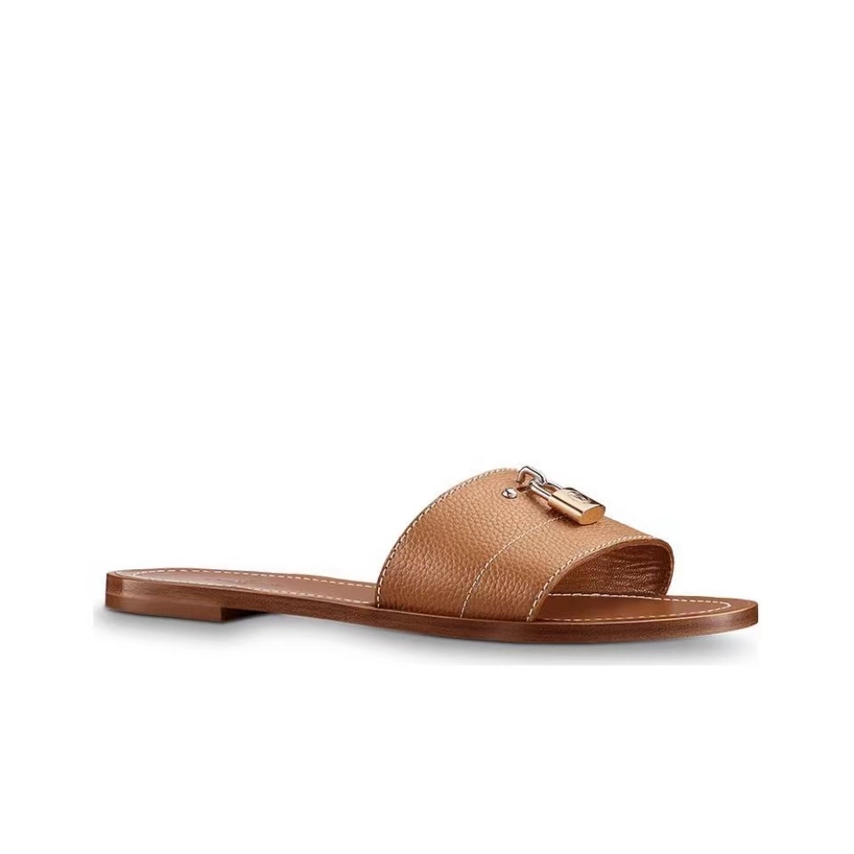 Louis Vuitton LV Leather Flip-flops Slide Sandal (Replica)