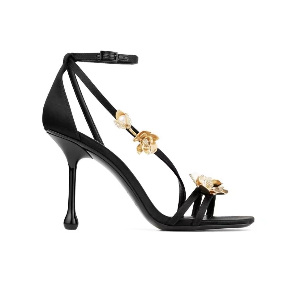 Jimmy Choo Leather Line Strap   Sandals Slide 9.5CM (Replica)