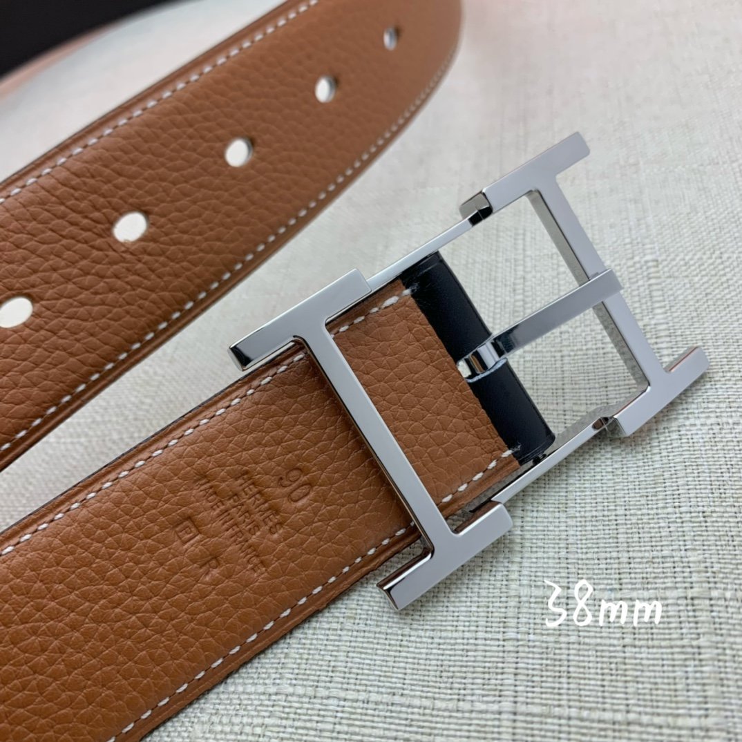 Hermes H Belt Buckle & Reversible Brown For Women, Women Belt 380MM