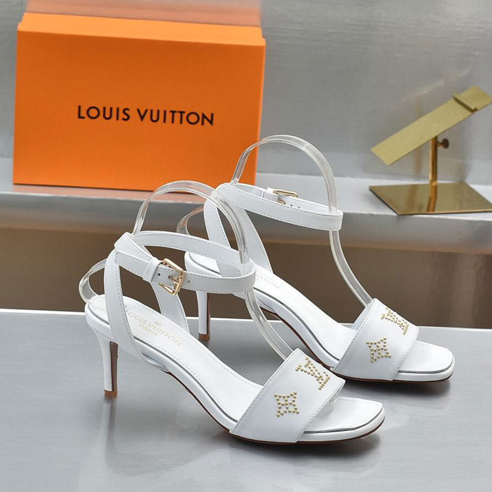 Louis Vuitton LV Leather Pin Buckle Slide Sandal (Replica)