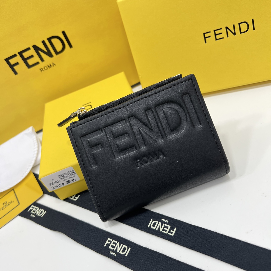 FENDI Bifold Leather Wallet  (Replica)