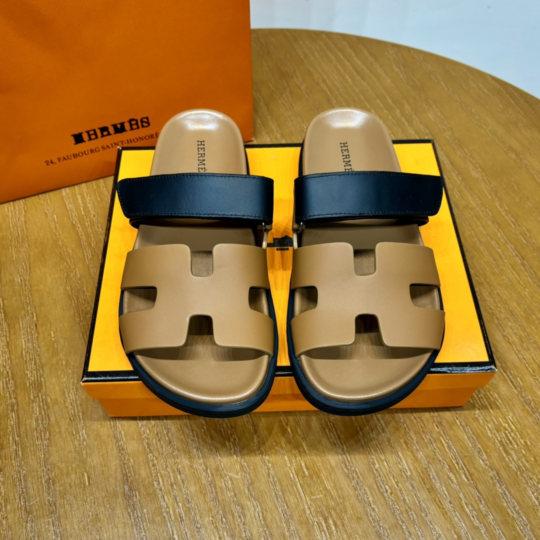 Hermès Chypre leather sandals （Replica）