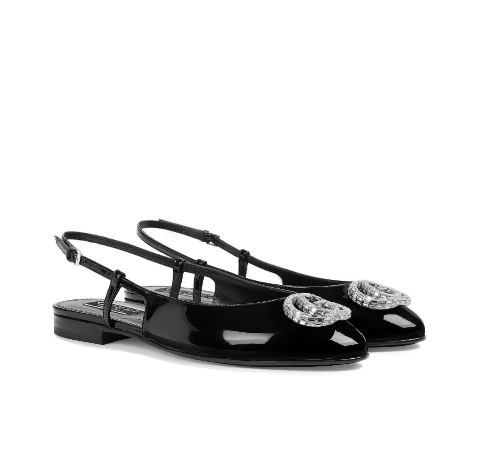 Gucci Leather Flats  Slide Sandal (Replica)