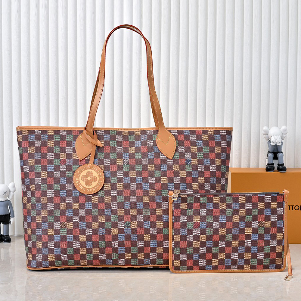 Louis Vuitton Neverfull Coated Canvas Tote Bag (Replica)