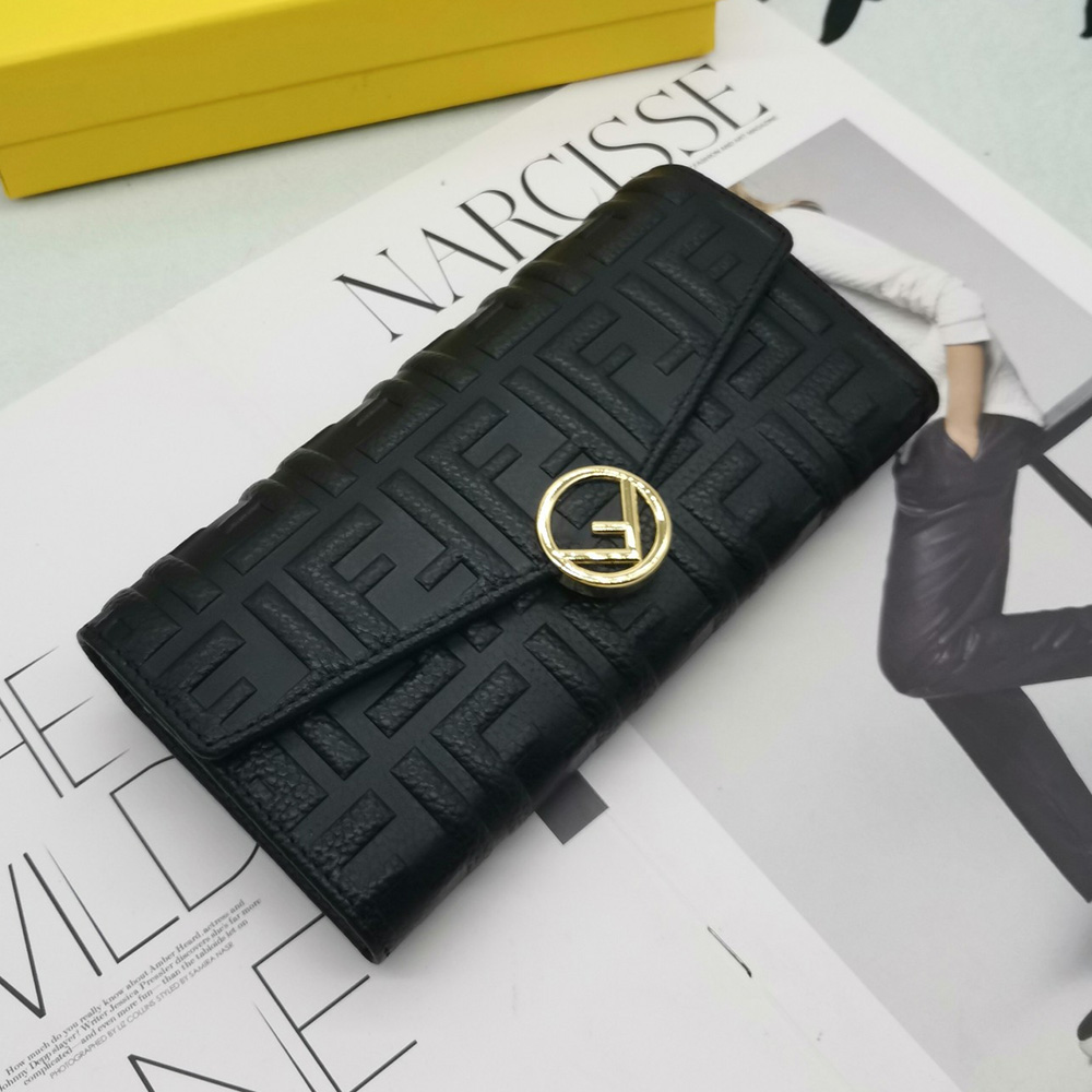 FENDI Leather Logo Wallet (Replica)
