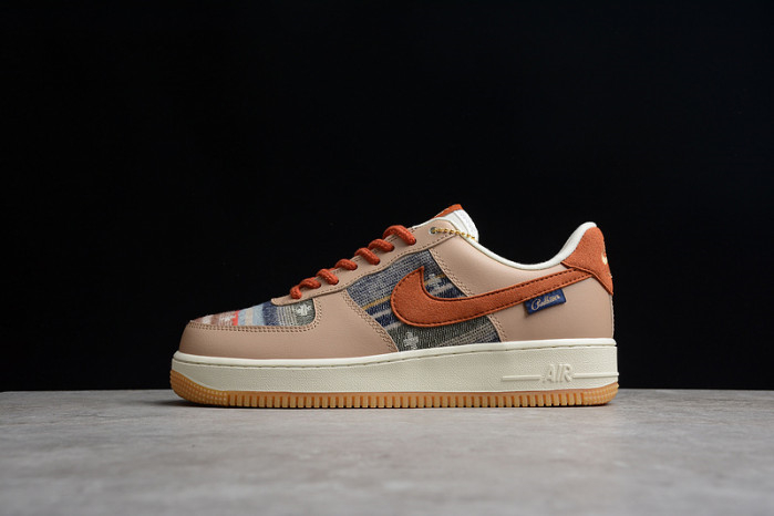 Nike Air Force 1 07 ESS White Brown Metallic Gold CW2288-686