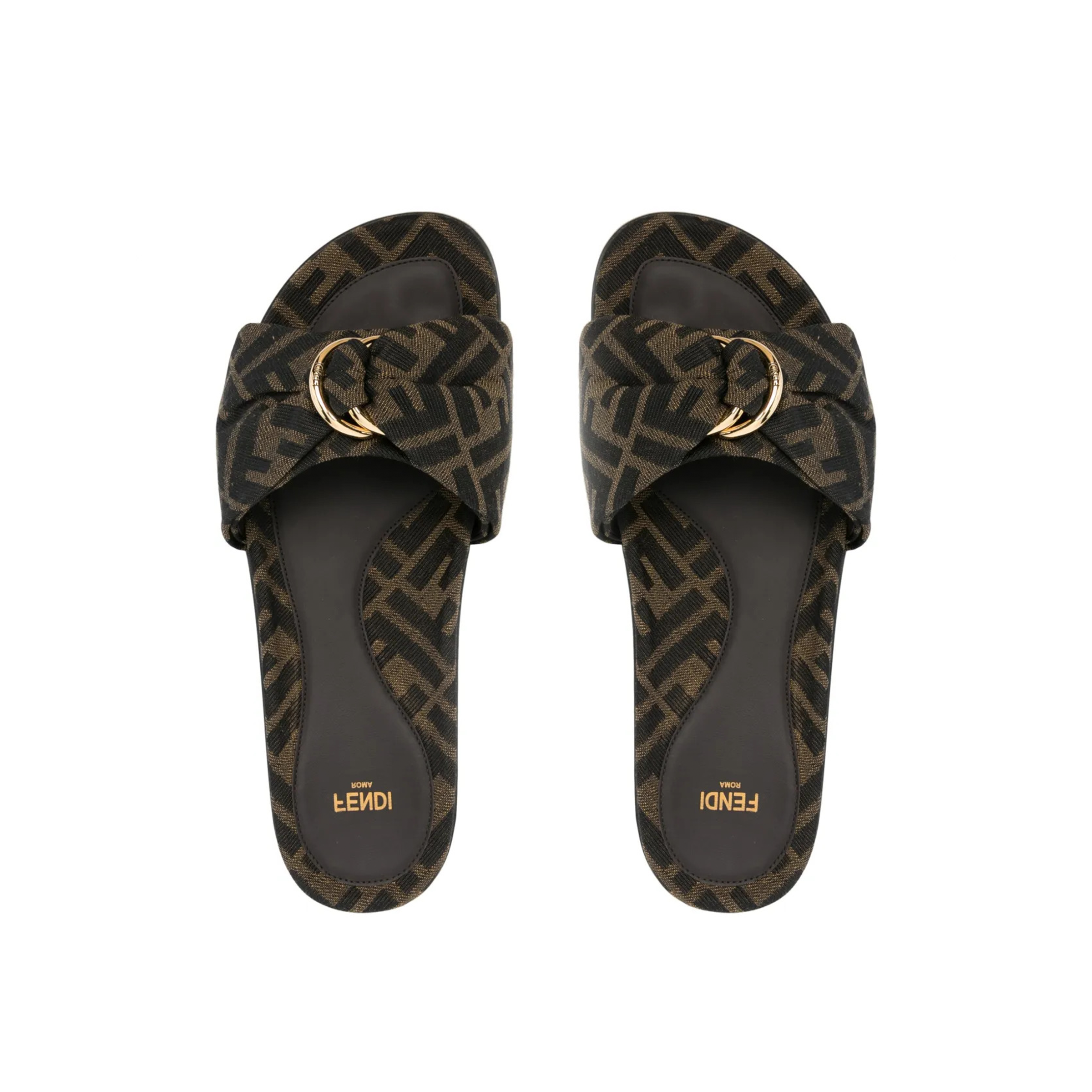 Fendi Feel rown FF jacquard slides （Replica）