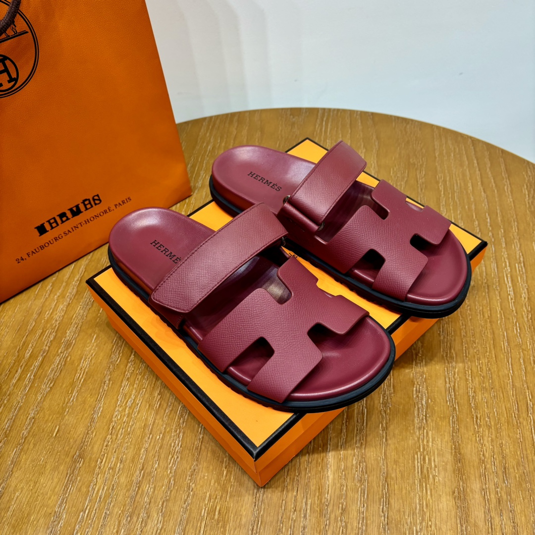 Hermès Chypre leather sandals （Replica）