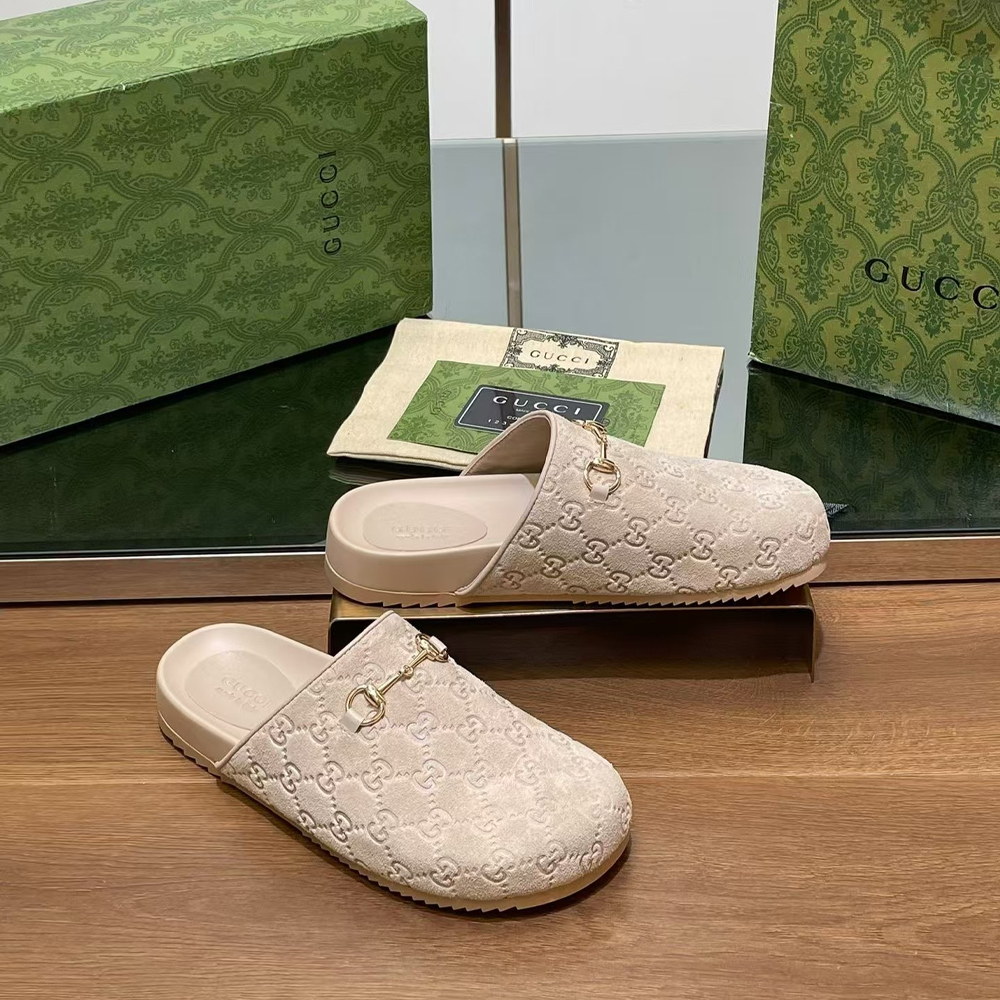 Gucci Horsebit GG suede mules (Replica)