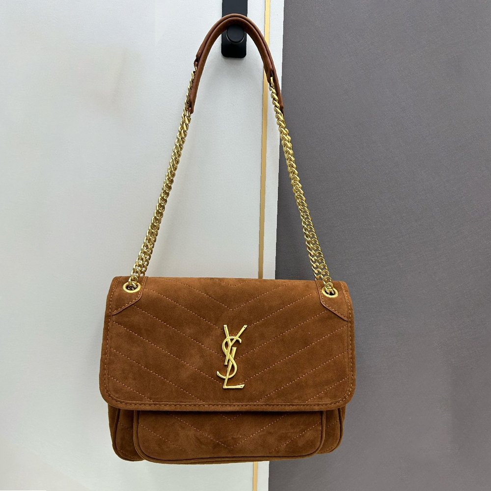 Saint Laurent YSL Niki Quilted Suede Handbag (Replica)