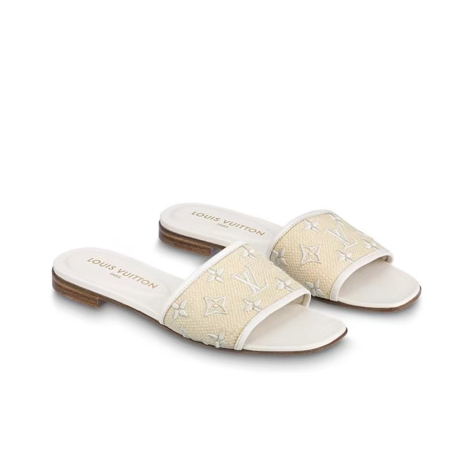 Louis Vuitton LV Fabric Flat Flip-flops Slide Sandal (Replica)