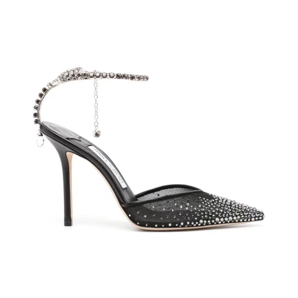 Jimmy Choo Saeda 10CM Slim Heel  Slide Sandal (Replica)