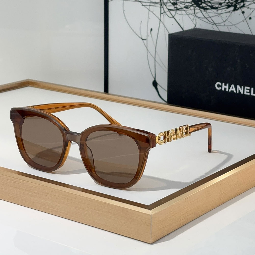 Chanel Mirror leg Hollowed out Logo Sunglasses Top quality （Replica）