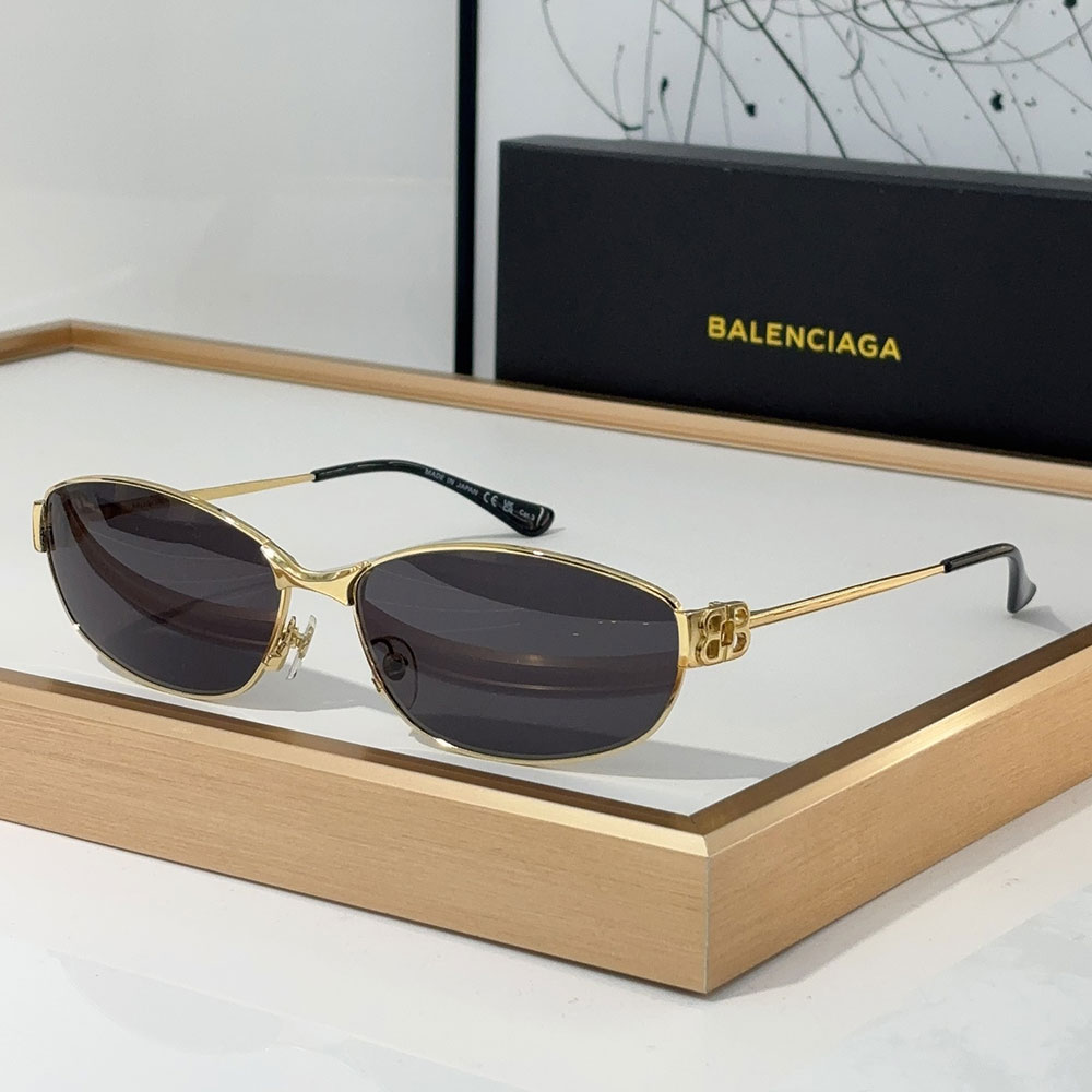 Balenciaga Metal Mirror leg hollowed Out B Letter Logo sunglasses Top quality (Replica)