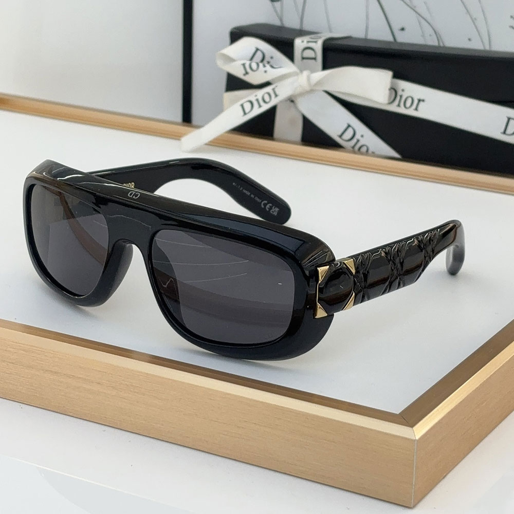 Dior Classic Logo Decorated Mirror Leg Acetate sunglasses Top quality (Perfect Replica)