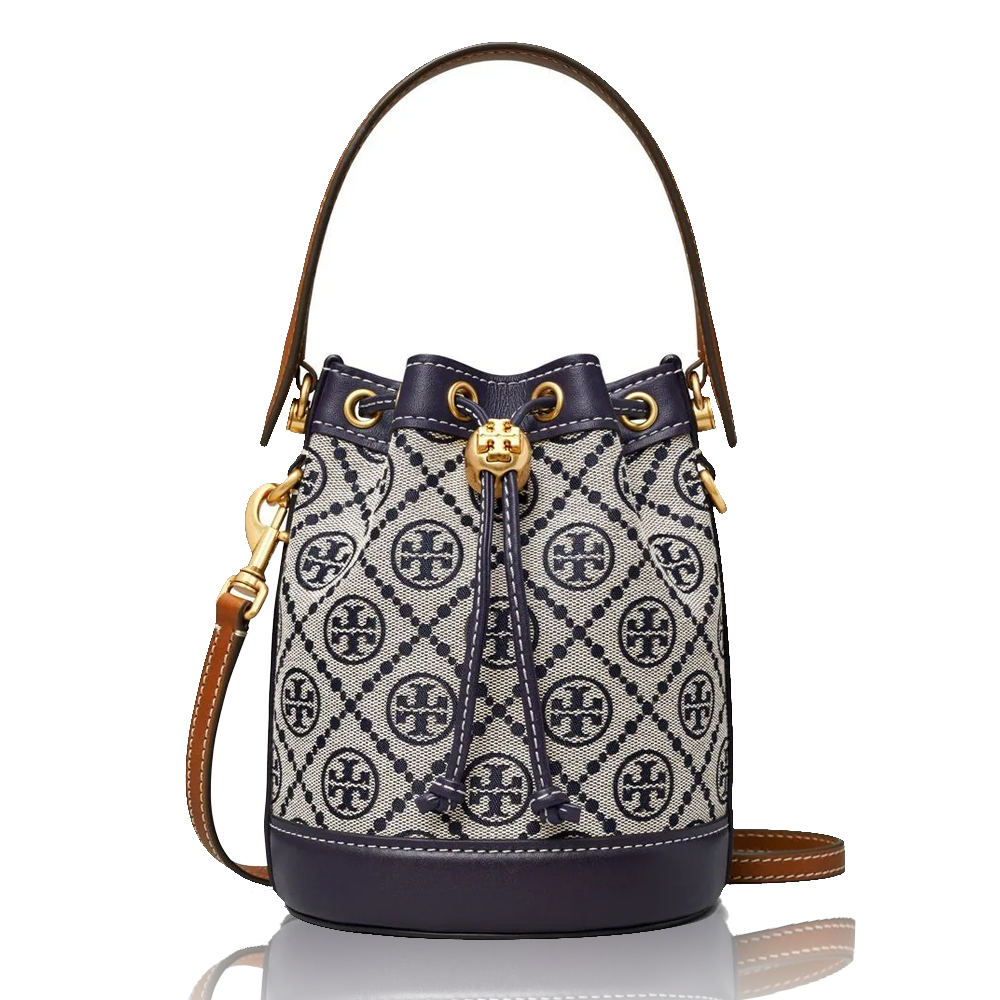 Tory Burch T Monogram Jacquard Bucket Bag  (Replica)