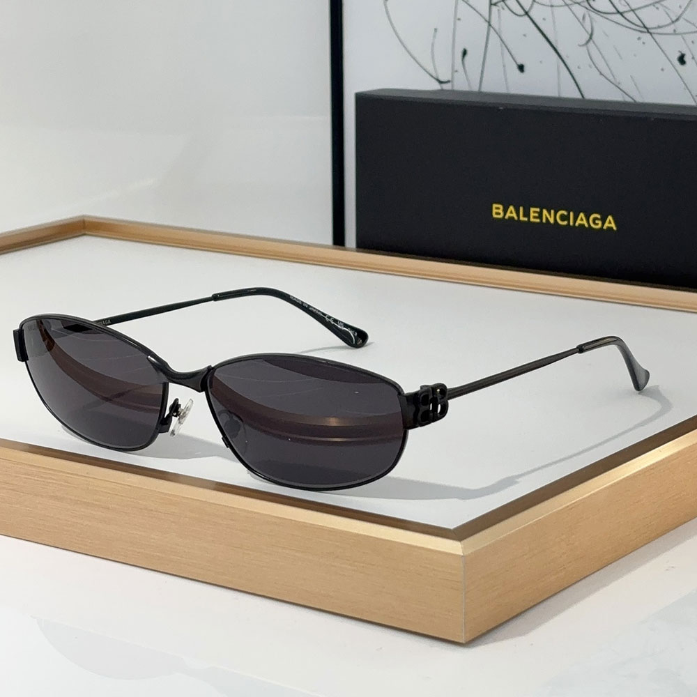 Balenciaga Metal Mirror leg hollowed Out B Letter Logo sunglasses Top quality (Replica)