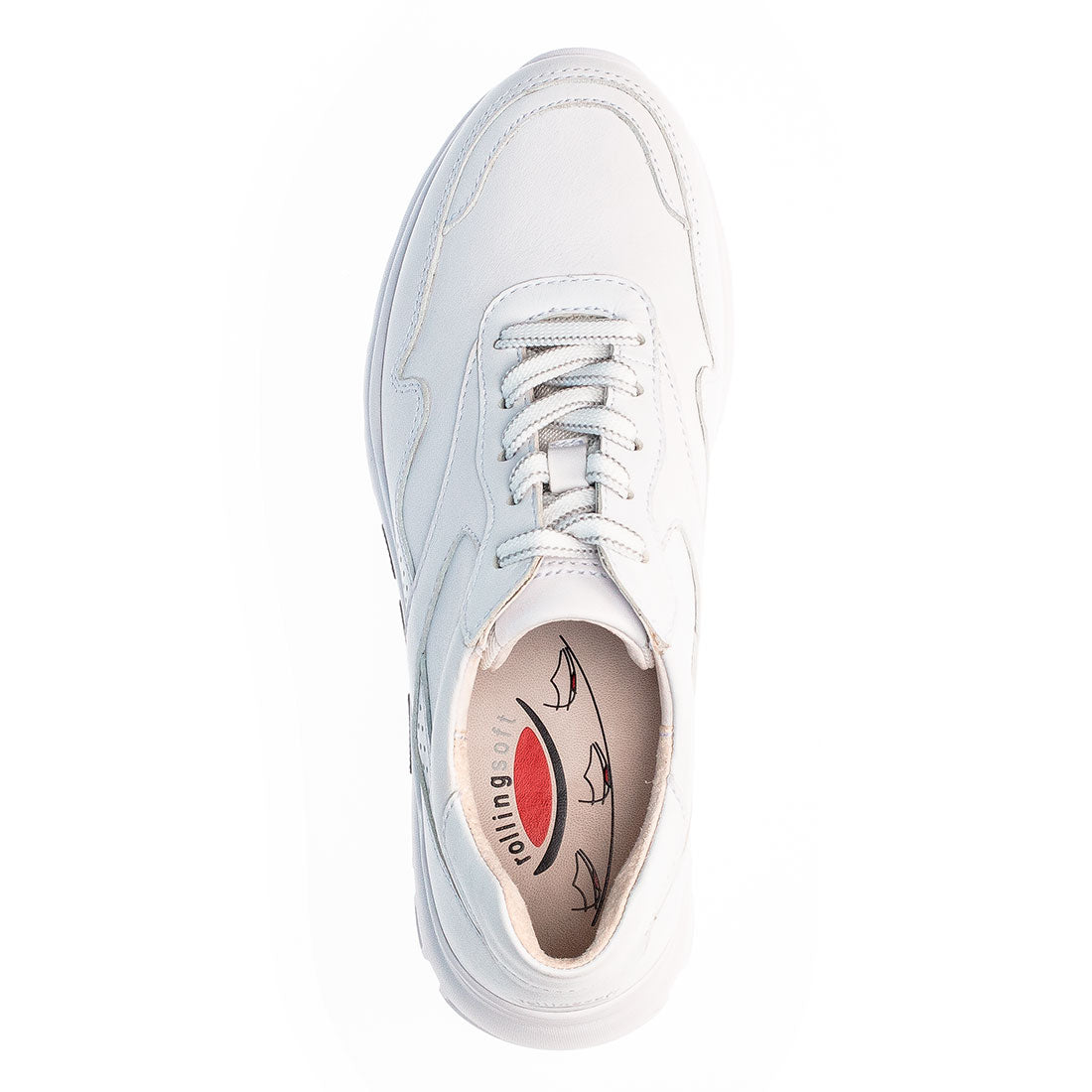 ROLLINGSOFT White leather sneaker with laces,