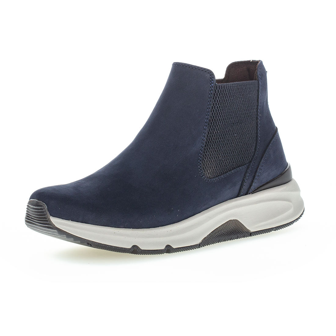 ROLLINGSOFT Blue nubuck boot with elastic + zip,