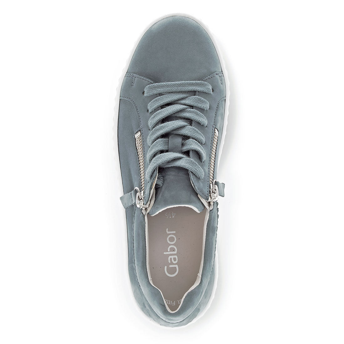 GABOR Jeans blue sneaker with zippers + laces,