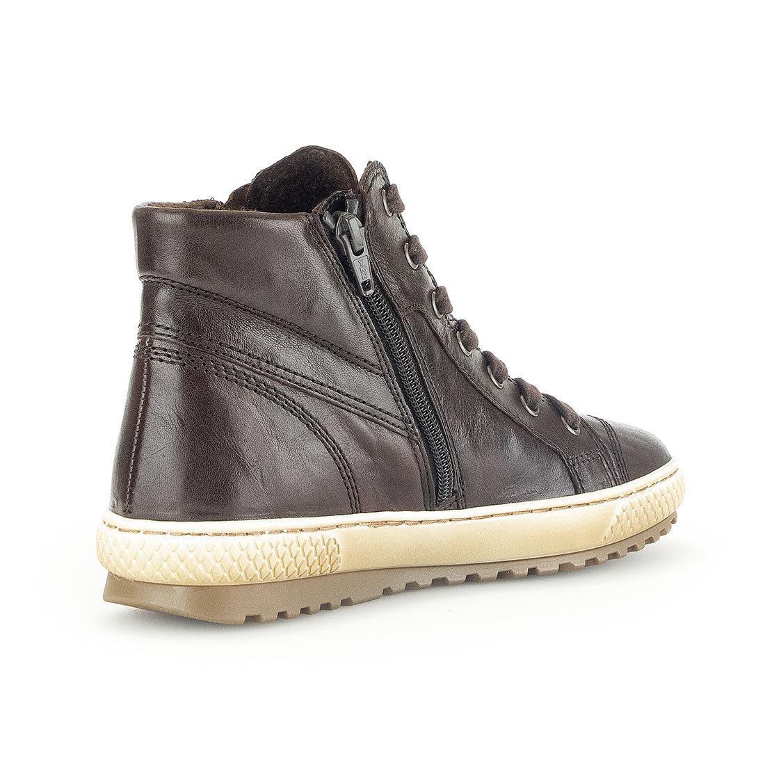 GABOR Dark brown leather belt and zipper,