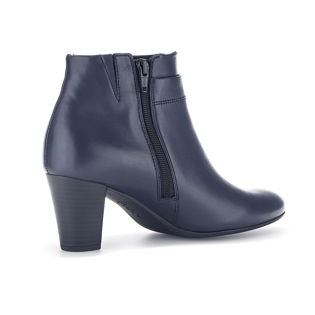 GABOR Dark blue leather boot with pointed toe,