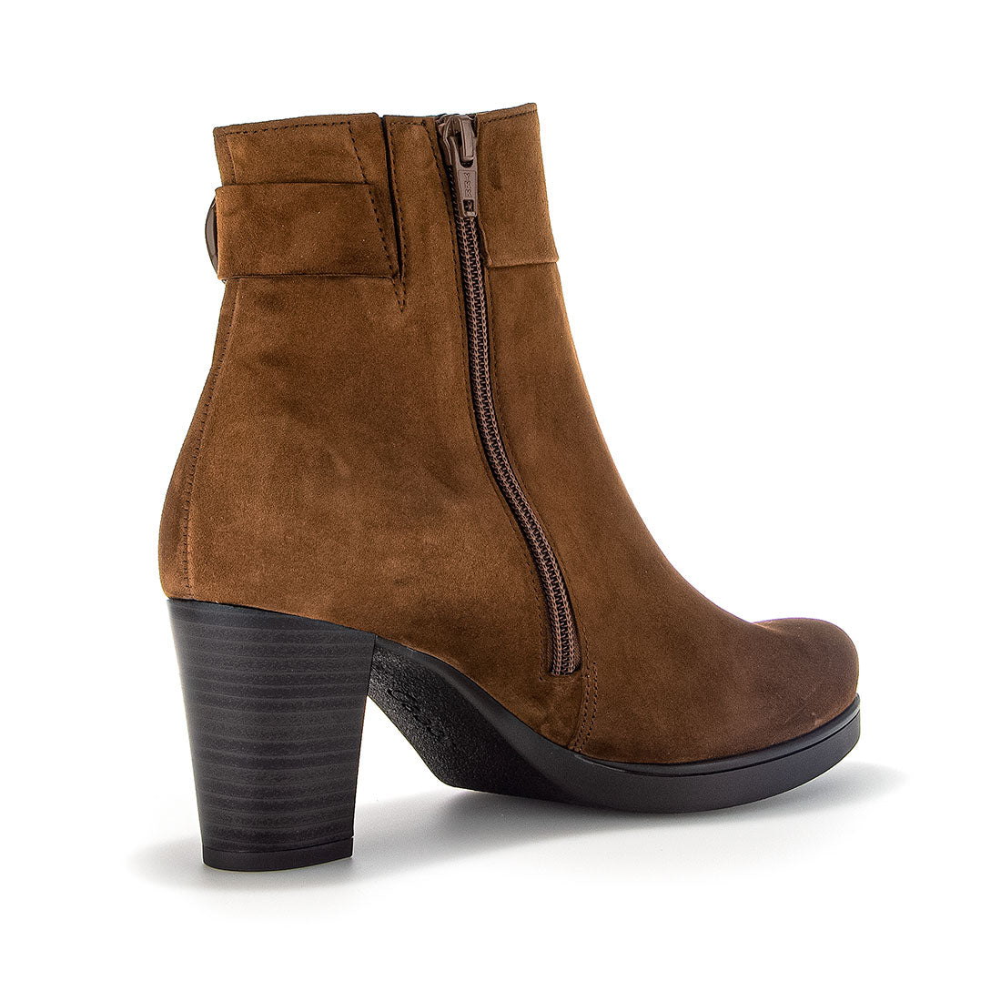 GABOR Brown suede boot with decorative buckle,