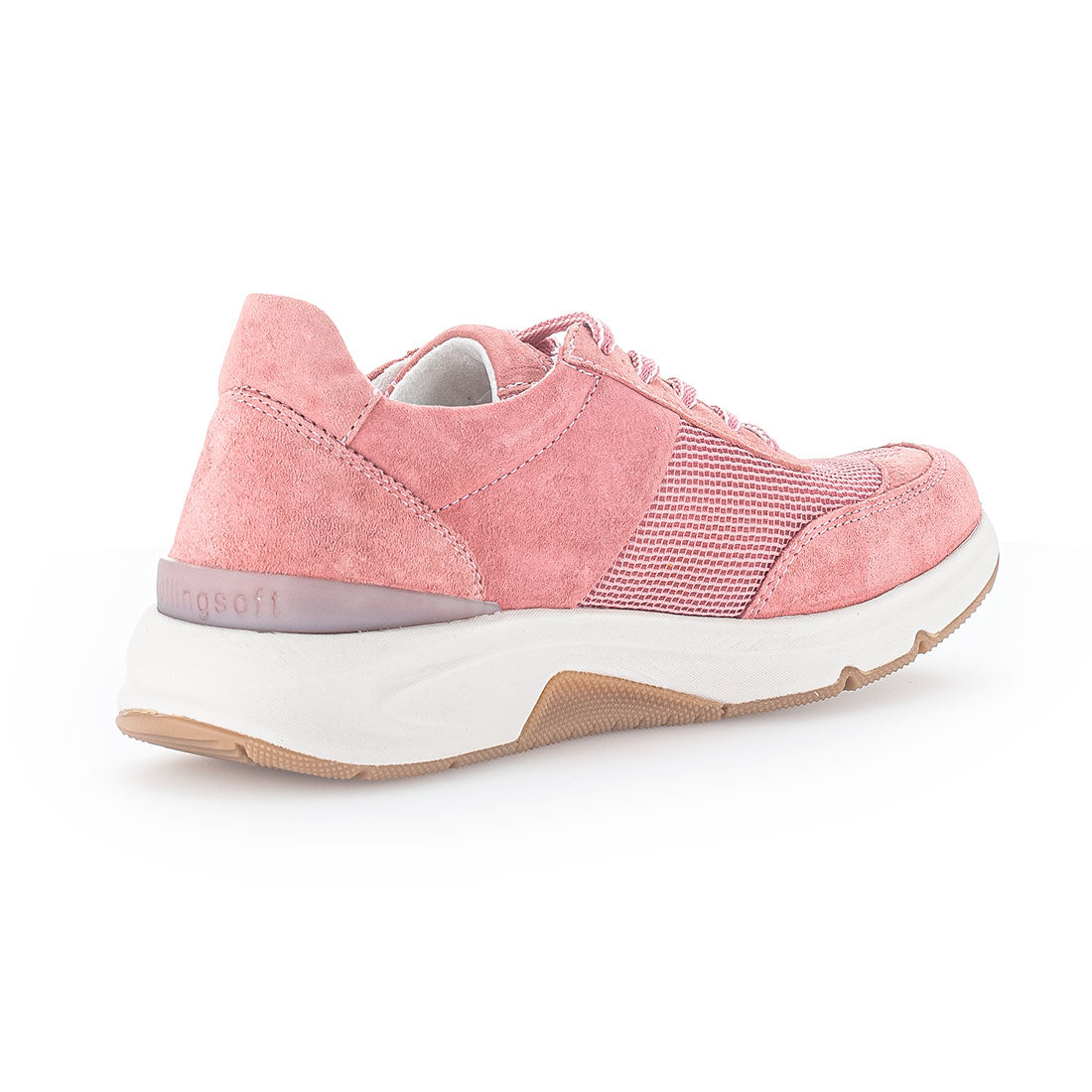 ROLLINGSOFT Pink suede/textile sneaker,