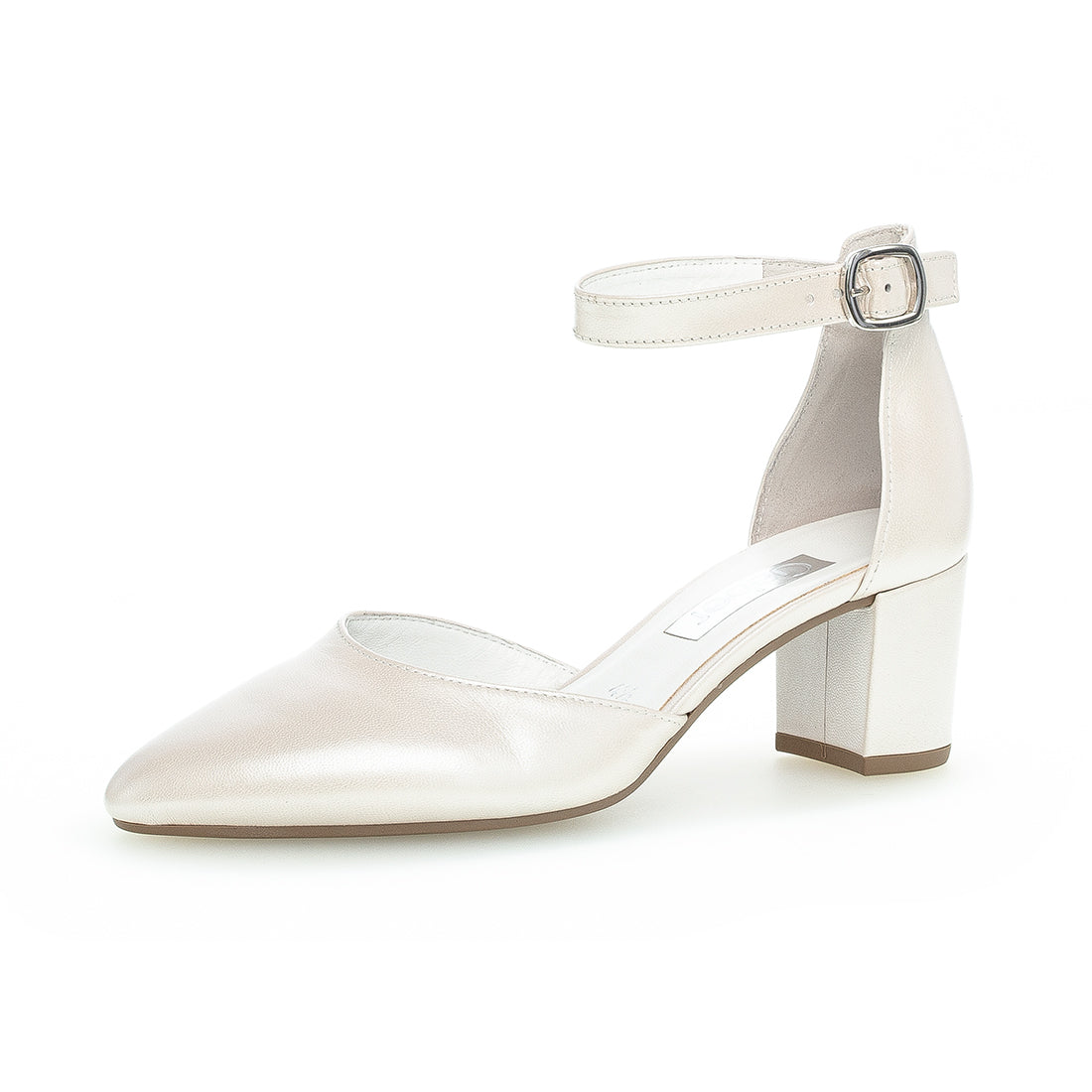GABOR Off white leather with strap around the ankle,