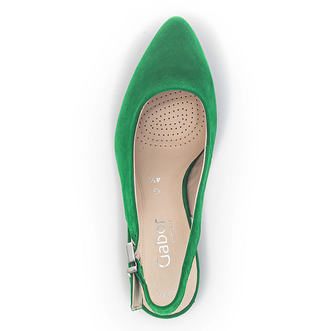 GABOR Green suede sling back,