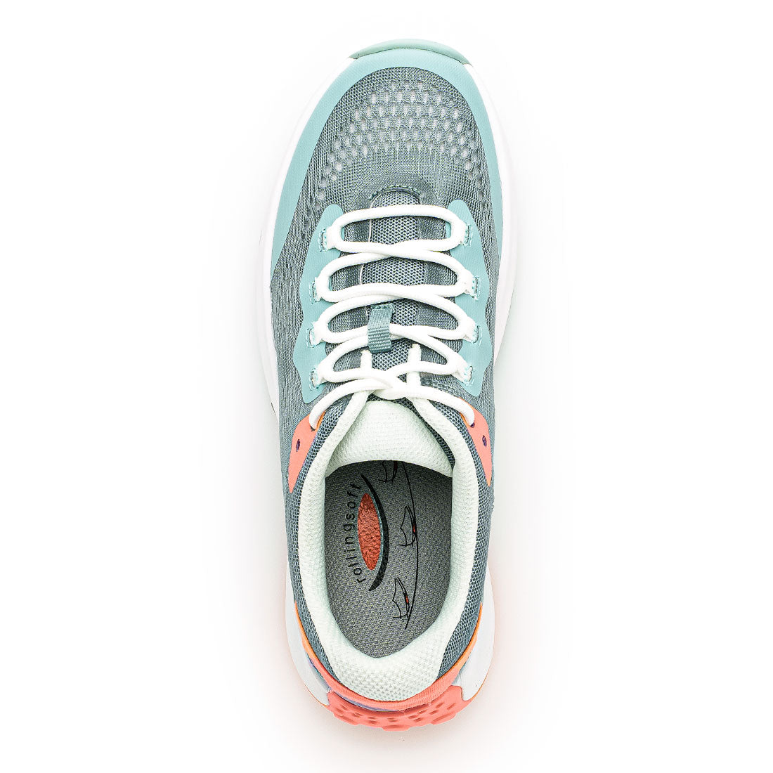 ROLLINGSOFT mint/coral textile sneaker (vegan),
