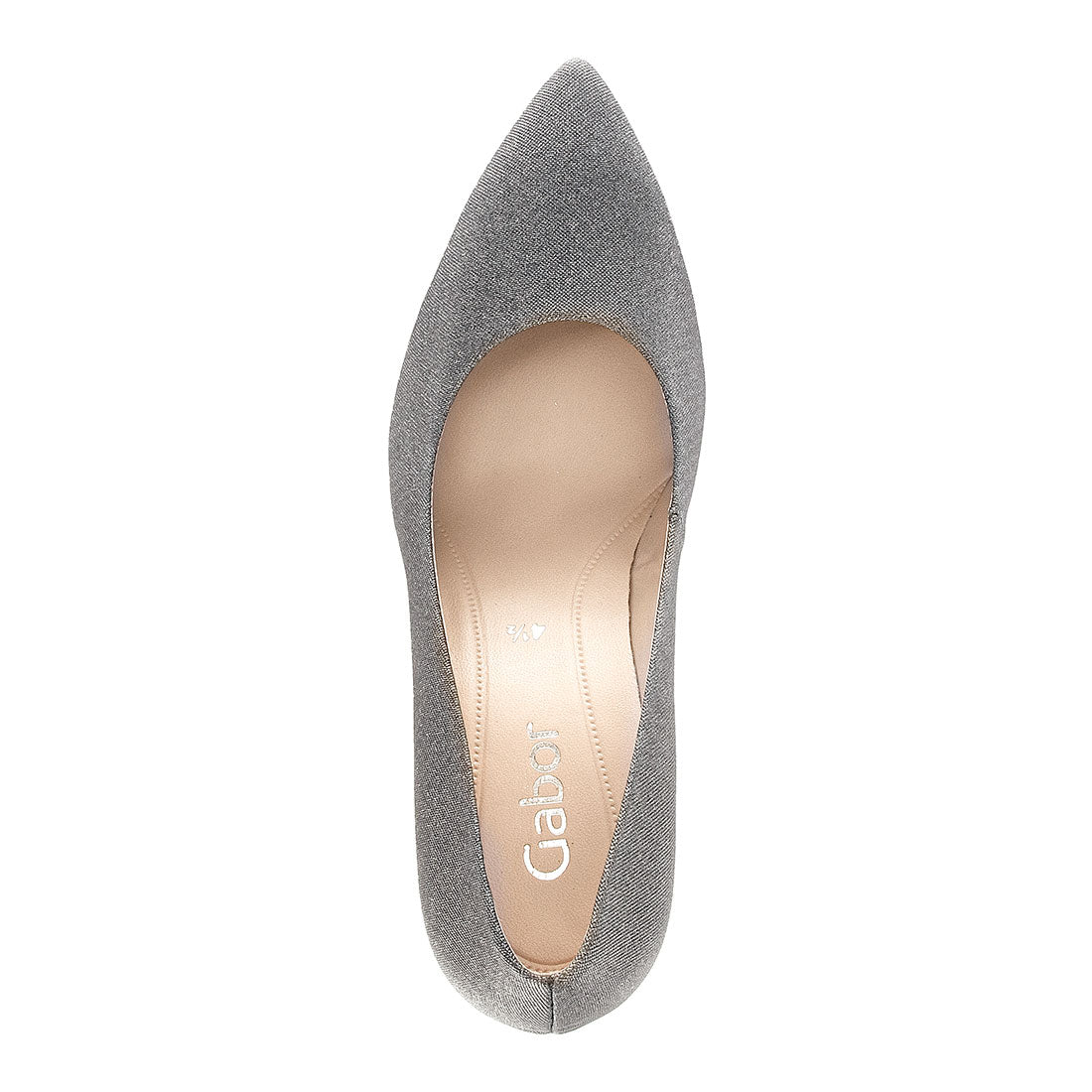 GABOR Gray glitter pump with stiletto heel,