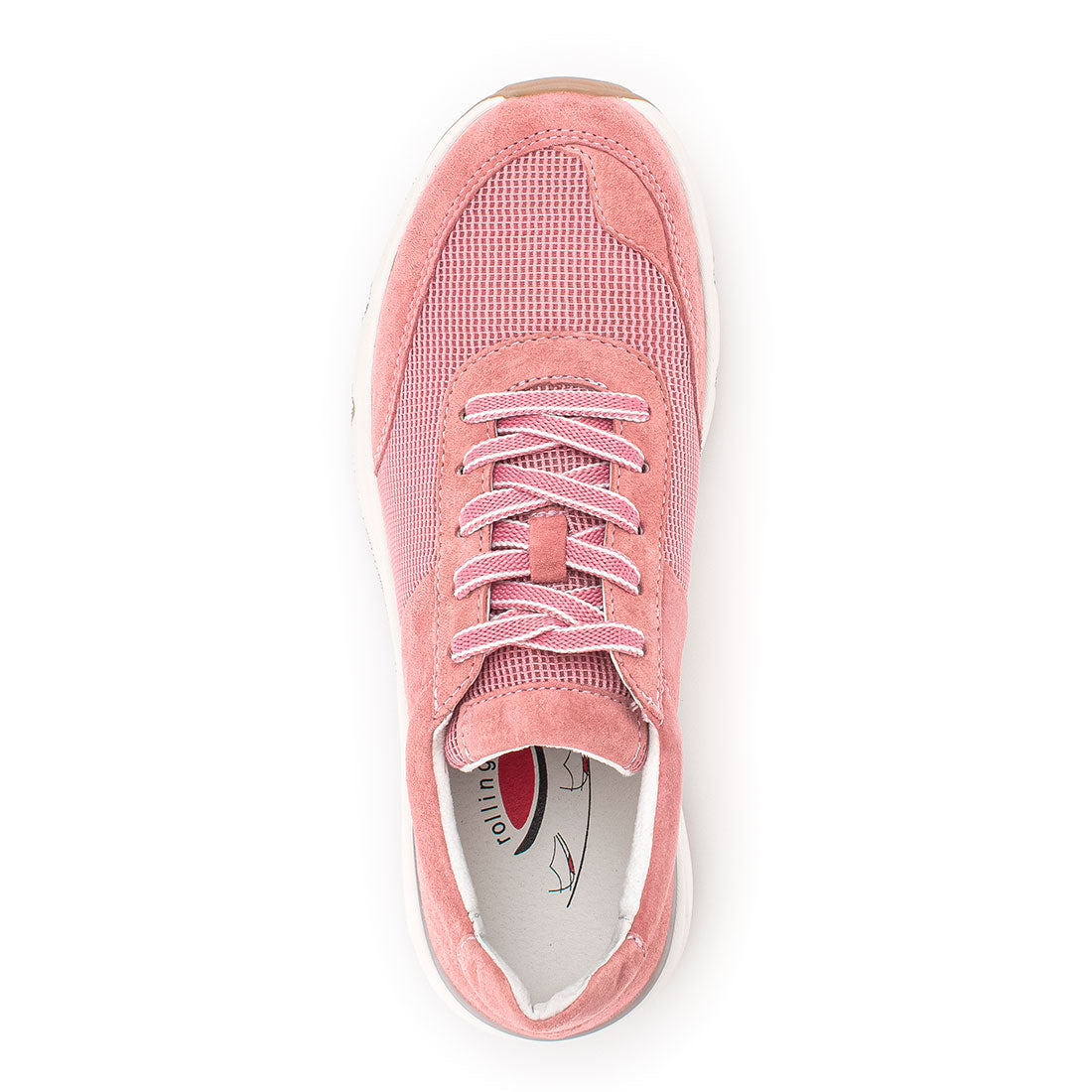 ROLLINGSOFT Pink suede/textile sneaker,