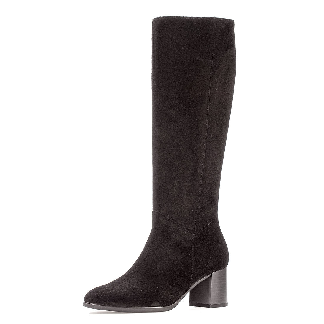 GABOR Black long suede boot shaft M,