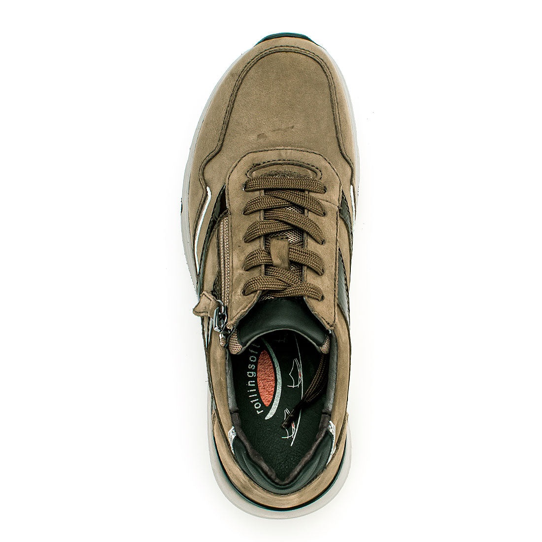 ROLLINGSOFT Olive green nubuck sneaker,