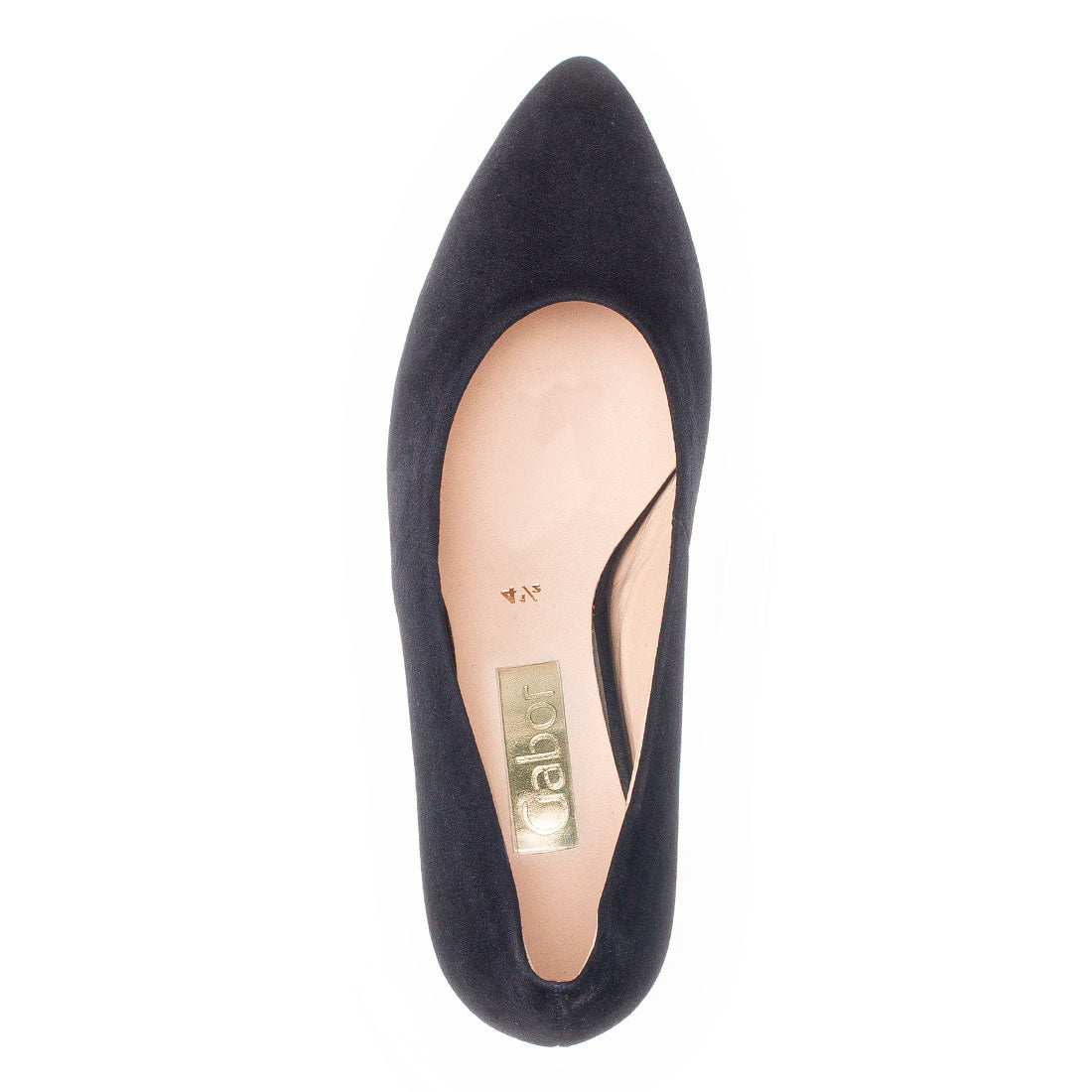 GABOR Dark blue suede pump with pointed toe,