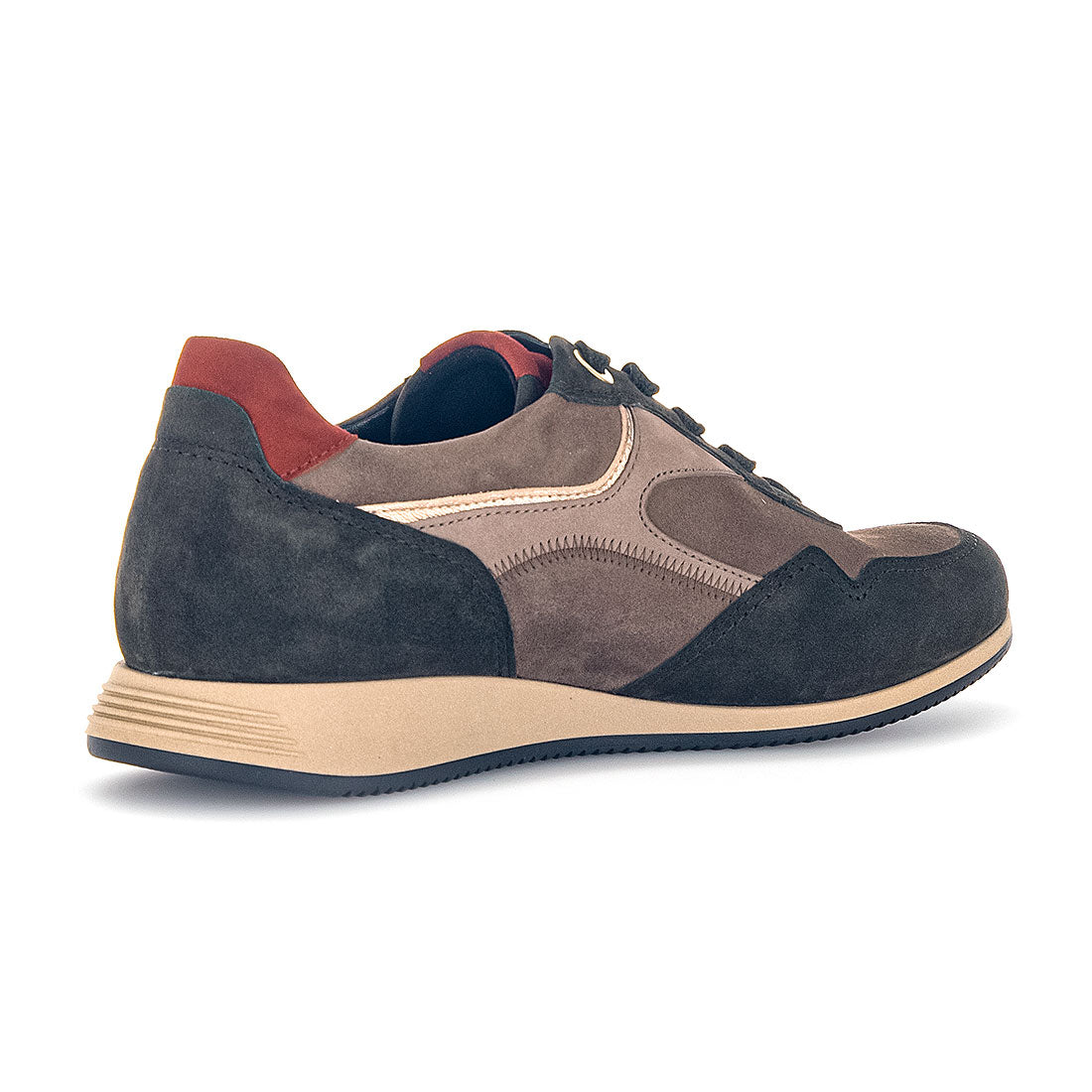 GABOR Green and brown suede sneaker,