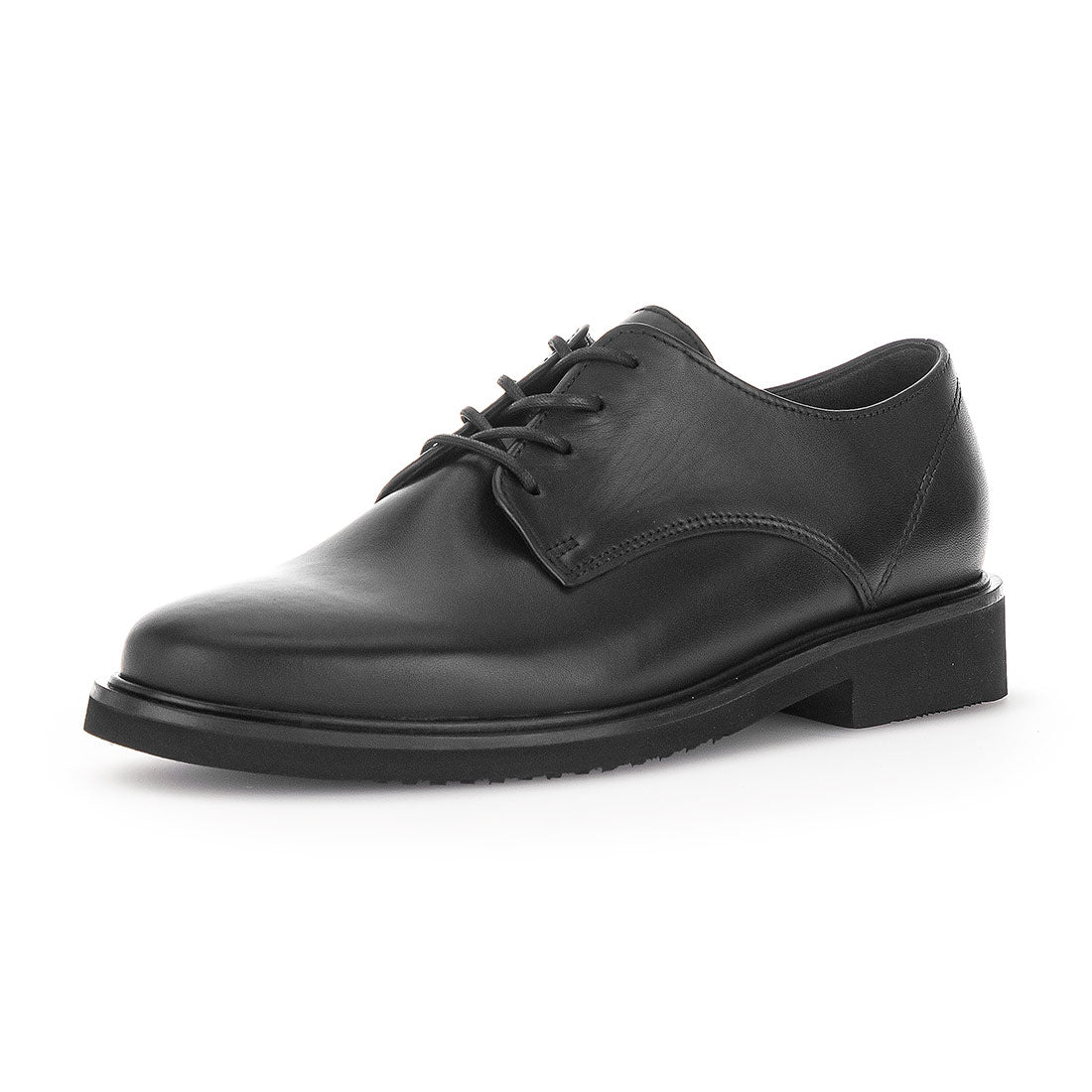 GABOR Black leather lace-up shoes,